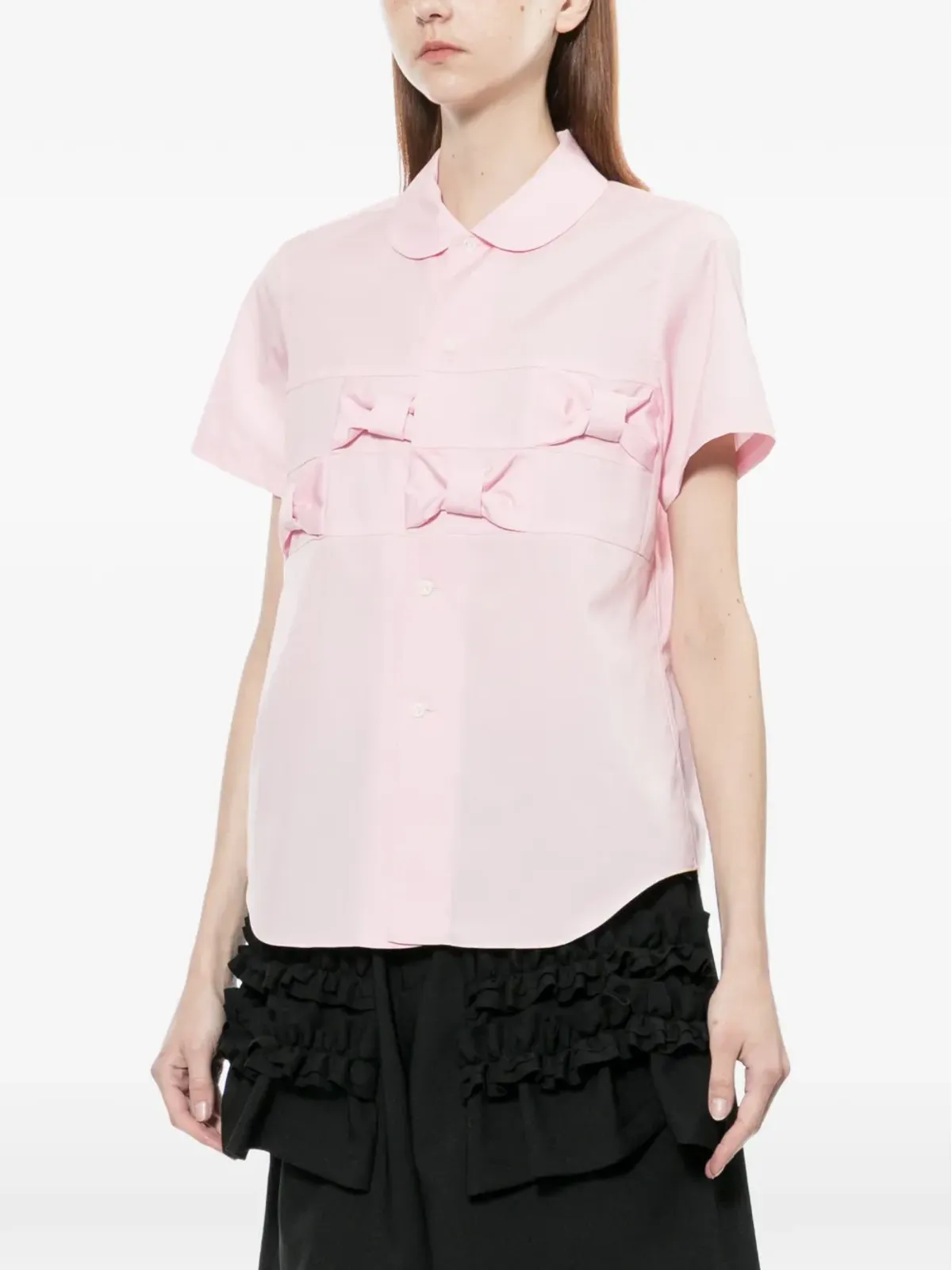 Comme Des Garçons Girl ボウタイ付き半袖シャツ - 画像3