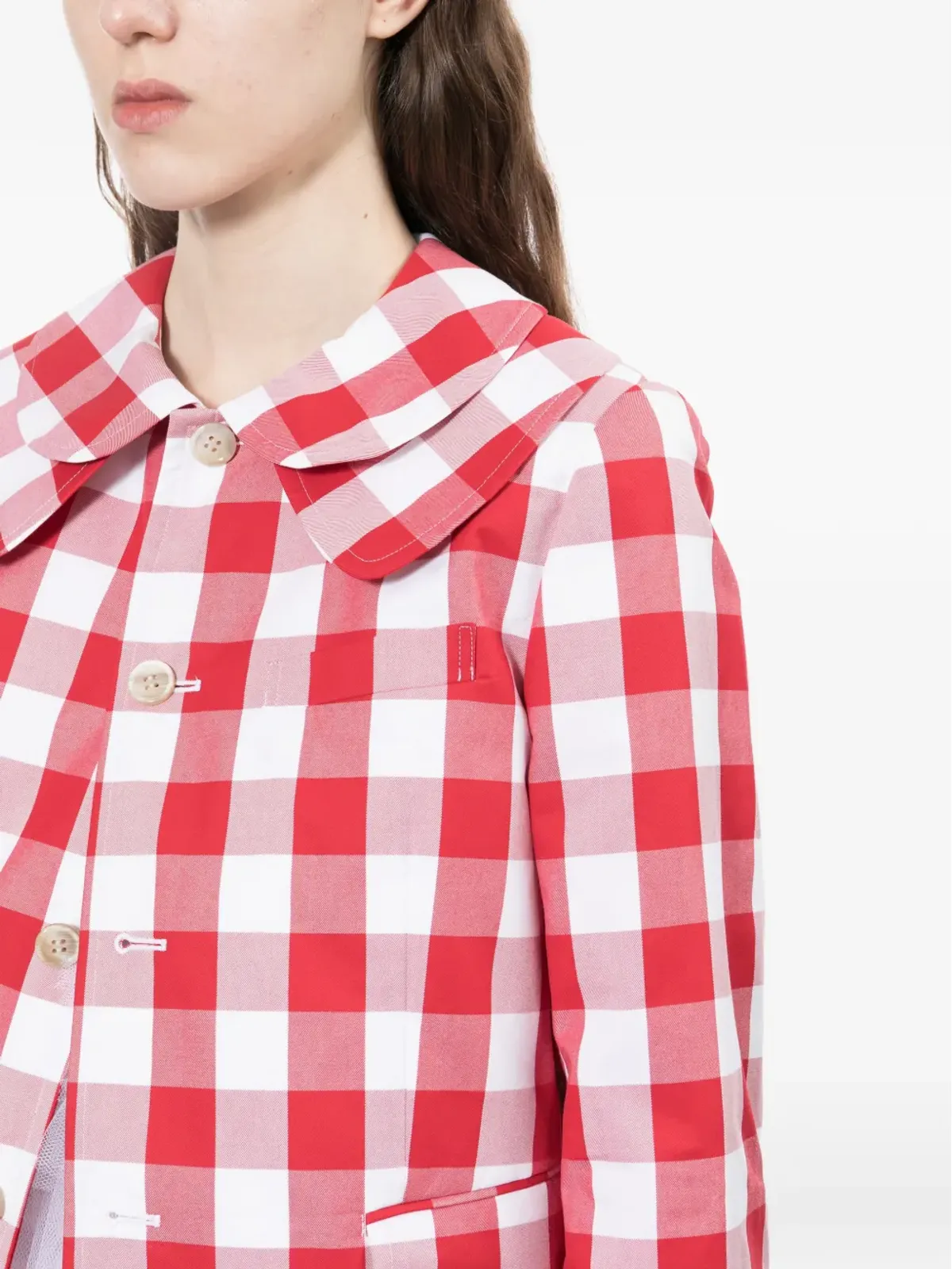 Comme Des Garçons Girl ギンガムチェック柄 襟付きジャケット - 画像5