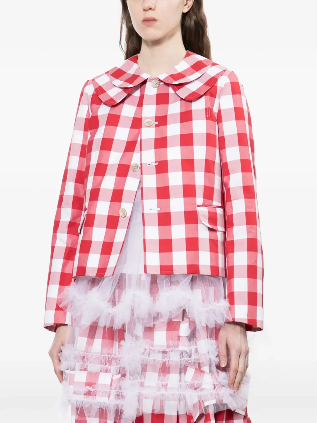Comme Des Garçons Girl ギンガムチェック柄 襟付きジャケット - 画像3