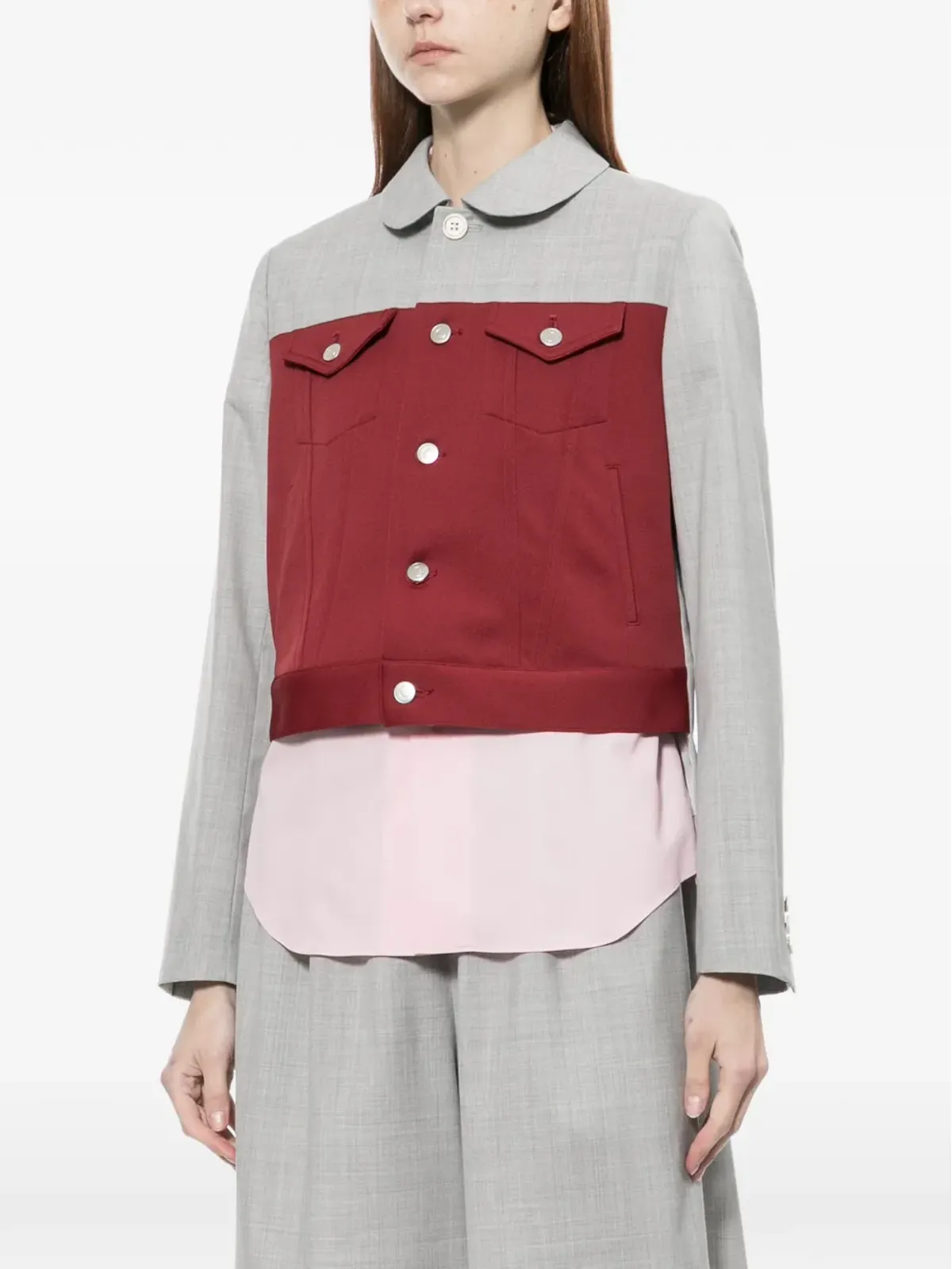 Comme Des Garçons Girl ツートーンパネルドジャケット - 画像3