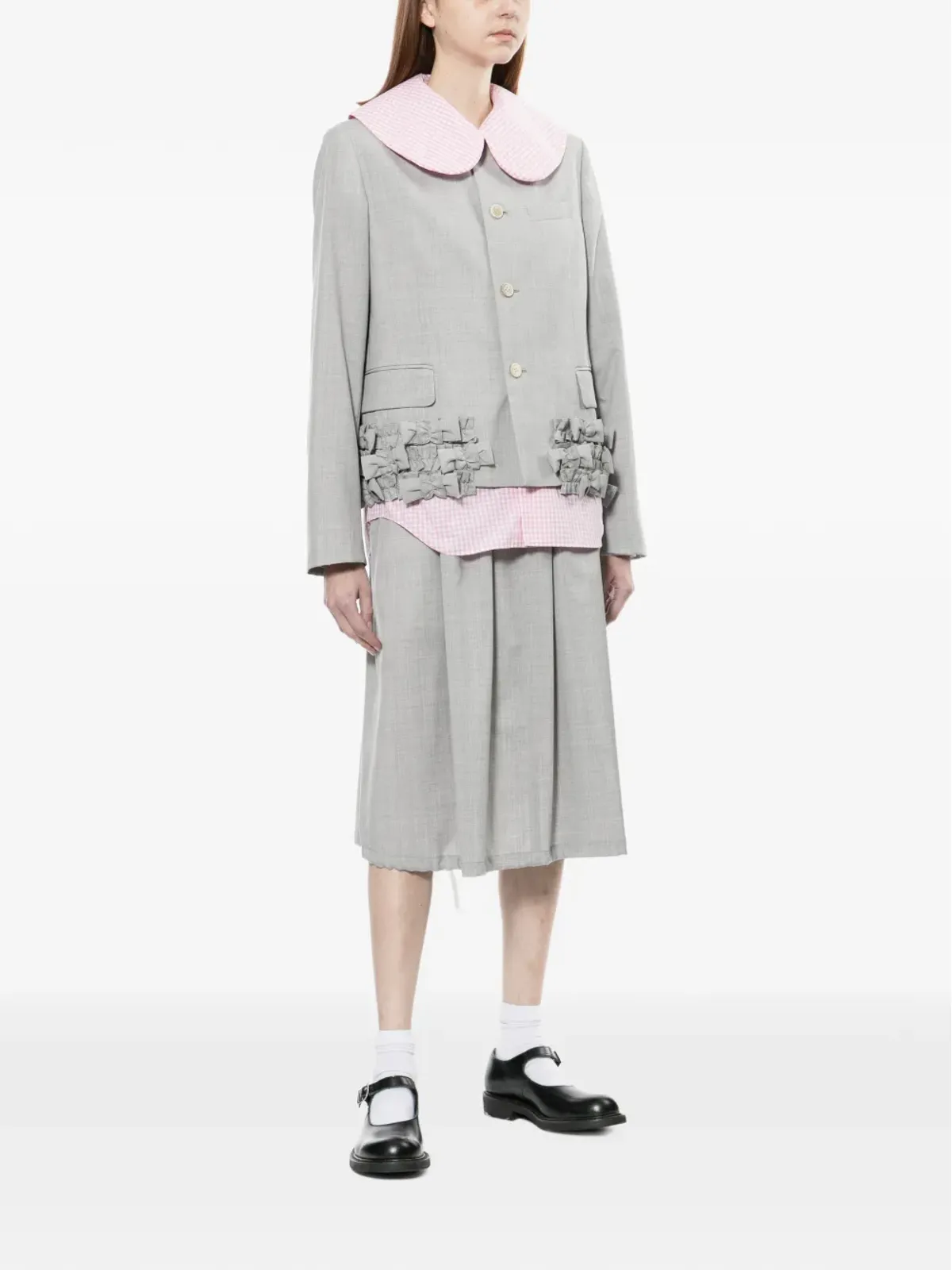 Comme Des Garçons Girl ギンガムチェック ピーターパンカラー シャツ - 画像2