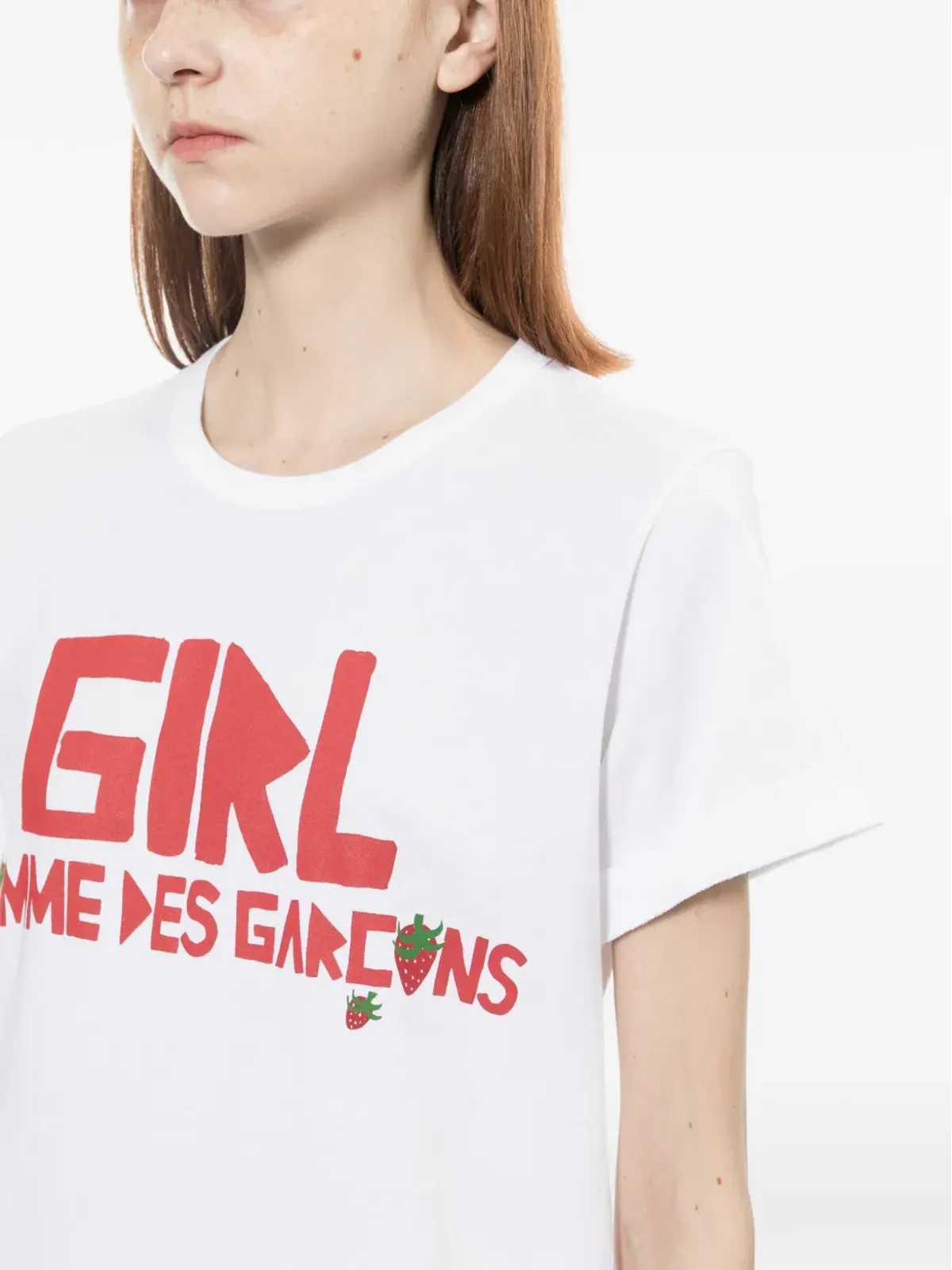 Comme Des Garçons Girl ロゴプリント丸首Tシャツ - ホワイト - 画像5