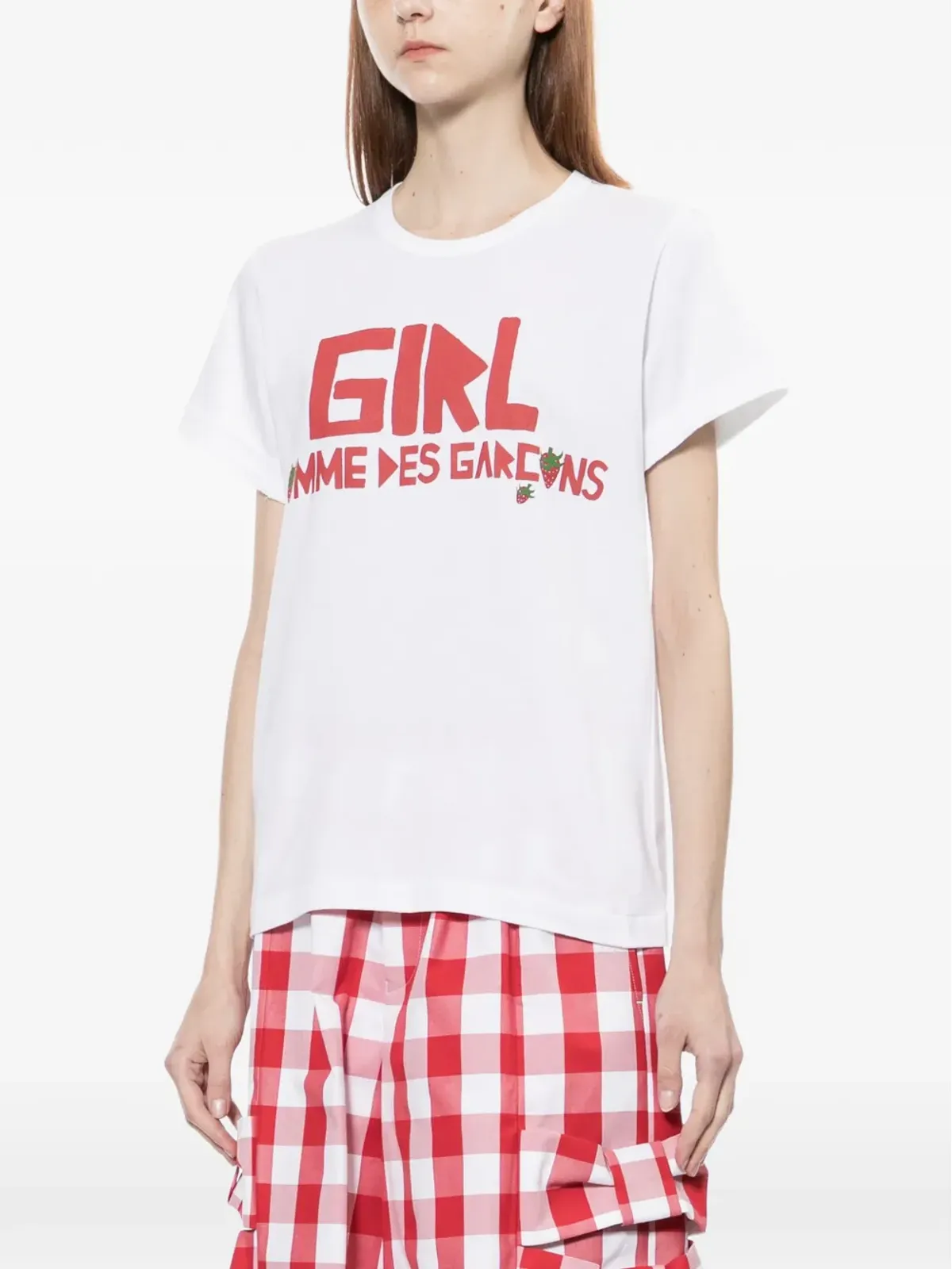 Comme Des Garçons Girl ロゴプリント丸首Tシャツ - ホワイト - 画像3