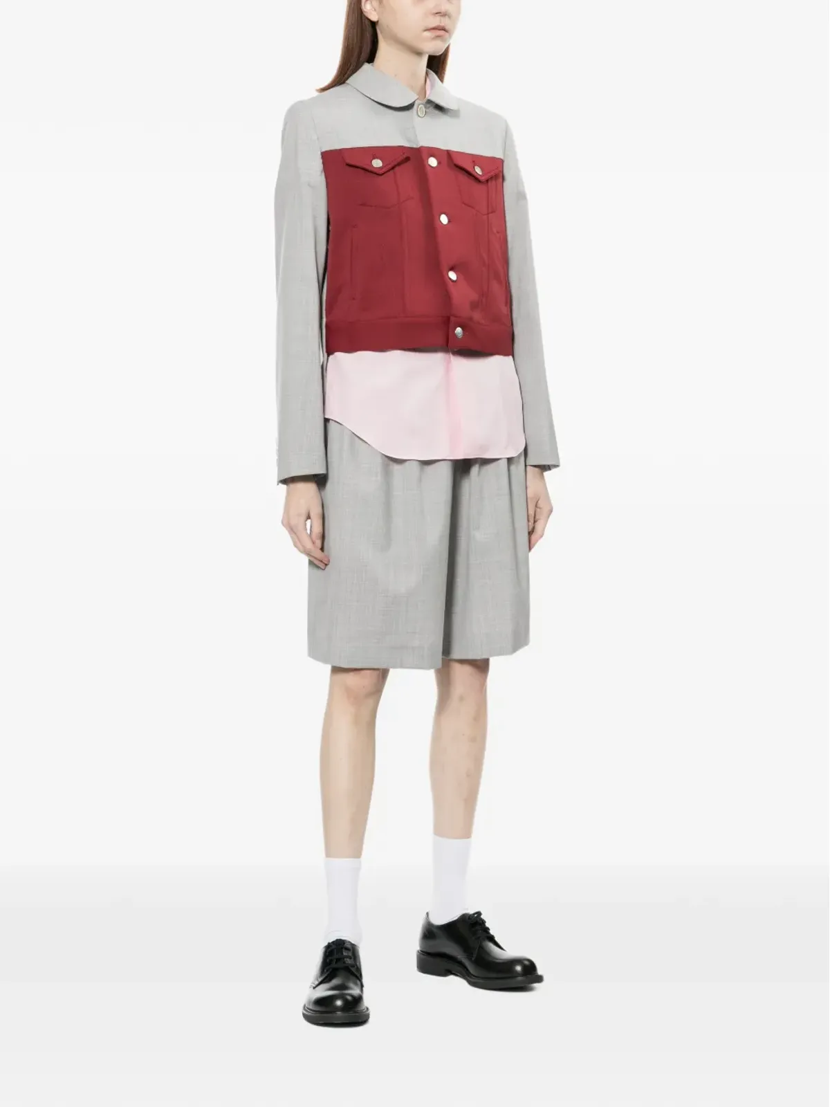 Comme Des Garçons Girl 膝丈ショーツ（ウエストゴム入り、グレー） - 画像2