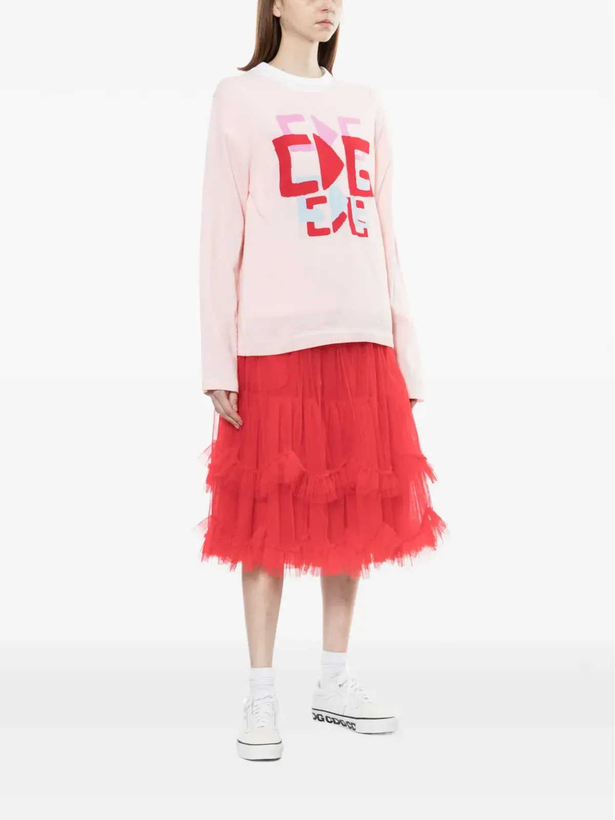 Comme Des Garçons Girl graphic round neck jumper - Pink - 画像2