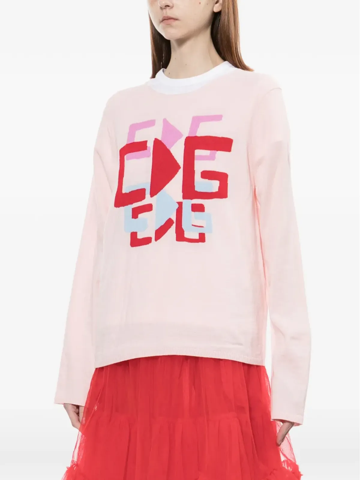 Comme Des Garçons Girl graphic round neck jumper - Pink - 画像3
