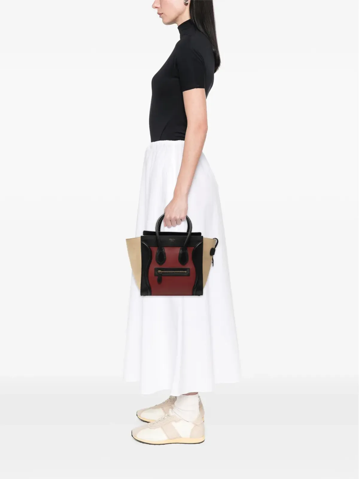 Celine Pre-Owned 2012年 ミクロ トリカラー レザー ラゲージ トートバッグ - レッド - 画像2