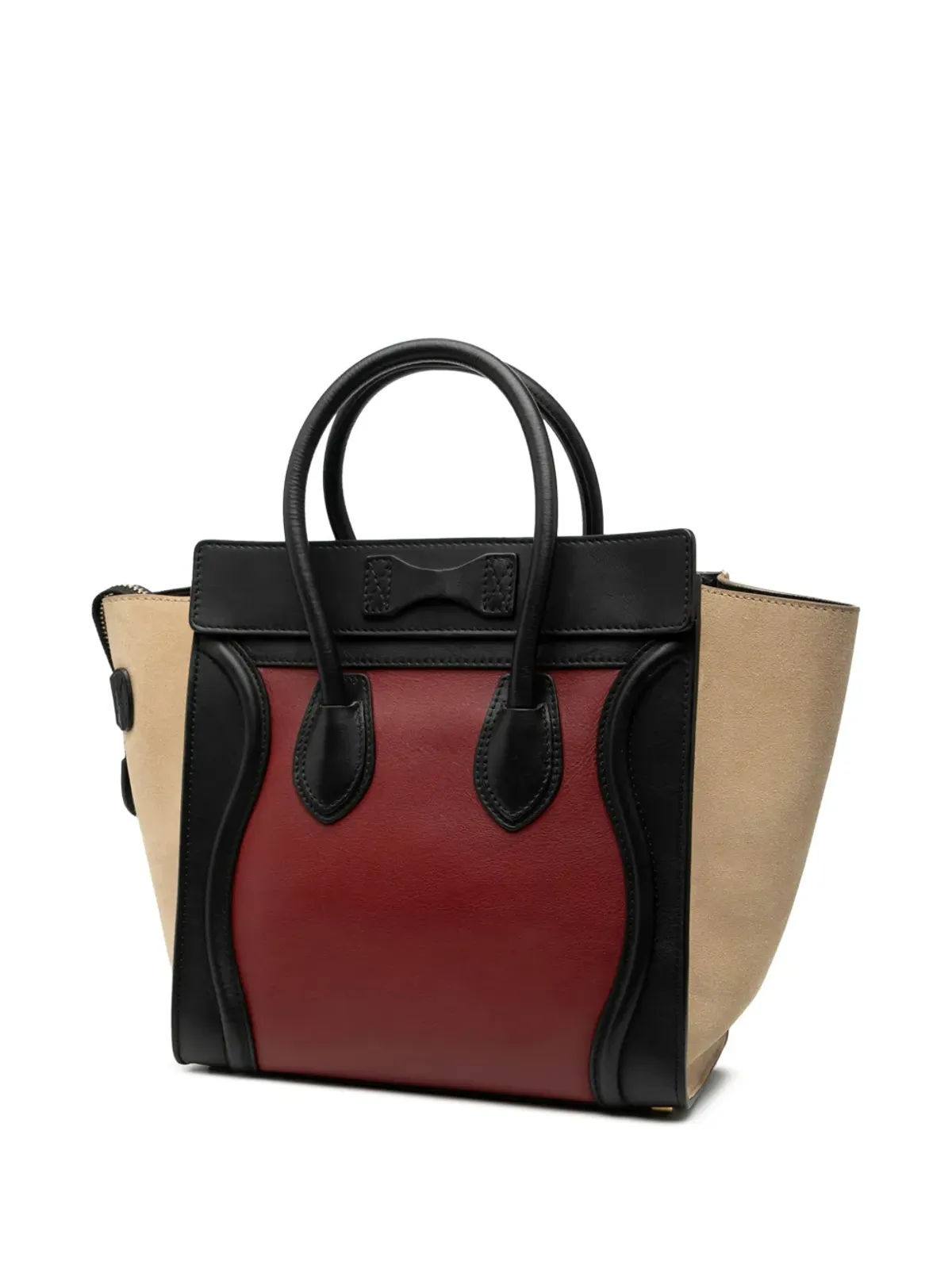 Celine Pre-Owned 2012年 ミクロ トリカラー レザー ラゲージ トートバッグ - レッド - 画像3