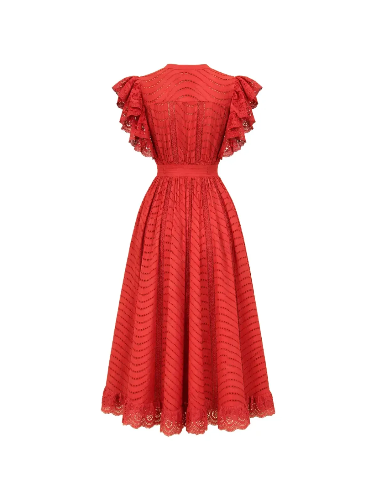 Ulla Johnson オルガ ラッフルVネック ミディドレス - 画像2