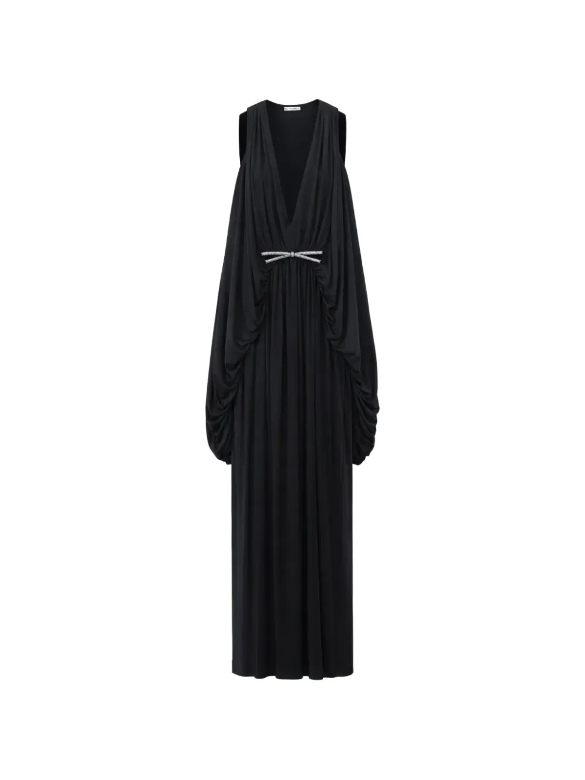 LOEWE ドレープクリスタルボウ マキシドレス - 画像1