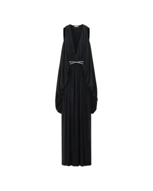 LOEWE ドレープクリスタルボウ マキシドレス - サムネイル1