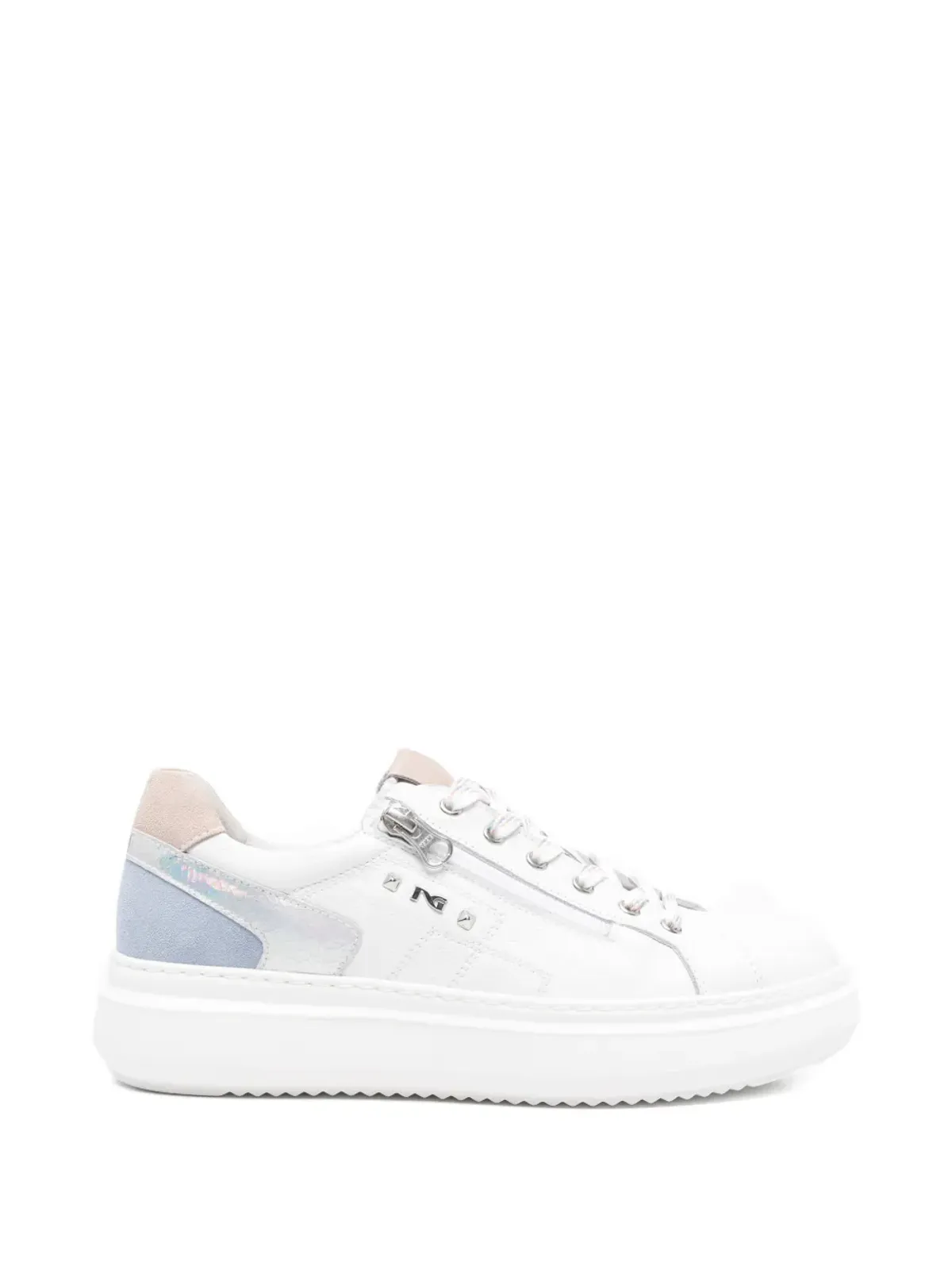 NERO GIARDINI ジップアップレザースニーカー - White - 画像1