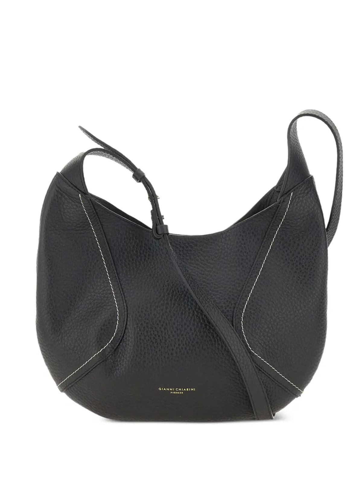 GIANNI CHIARINI ジュノ コントラストステッチ グレインレザー ショルダーバッグ - 画像1