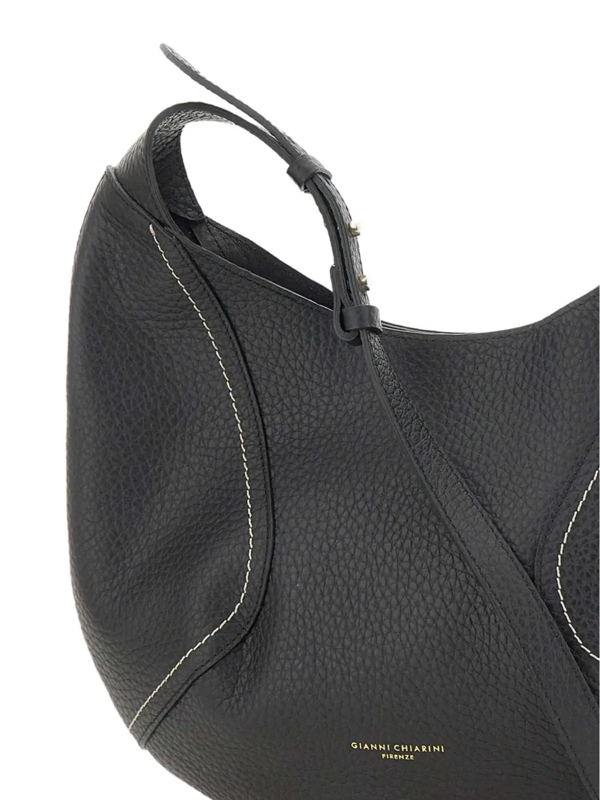 GIANNI CHIARINI ジュノ コントラストステッチ グレインレザー ショルダーバッグ - 画像5