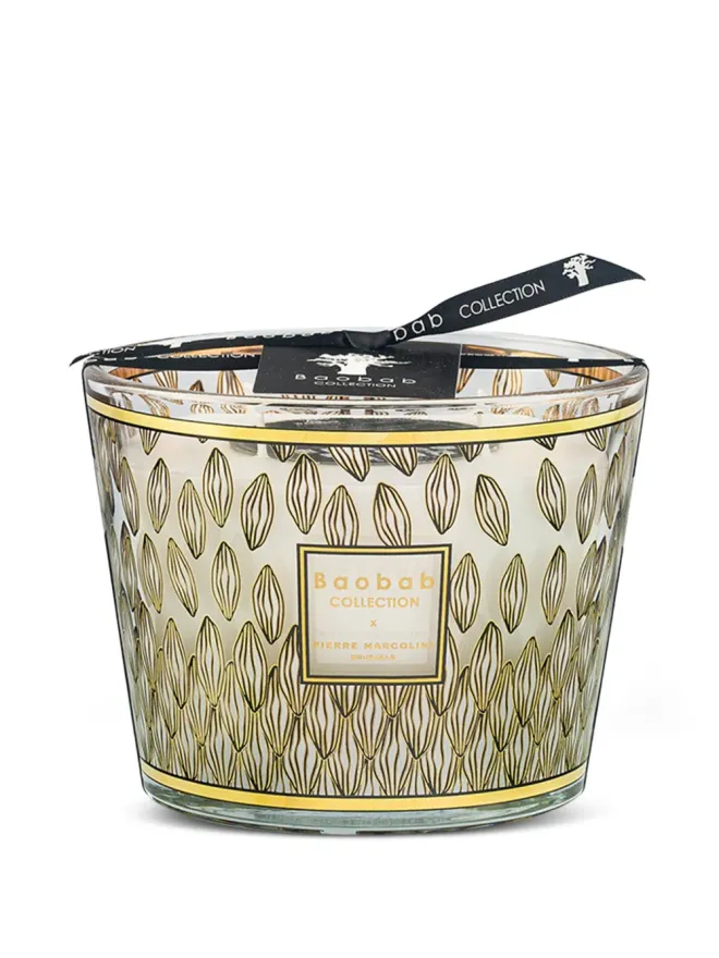 Baobab Collection Baobab Collection Pierre Marcolini Perou leaf-print candle - Goldの商品画像