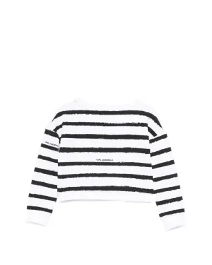 Karl Lagerfeld Kids ストライプ柄のスパンコール付きスウェットシャツ - サムネイル2