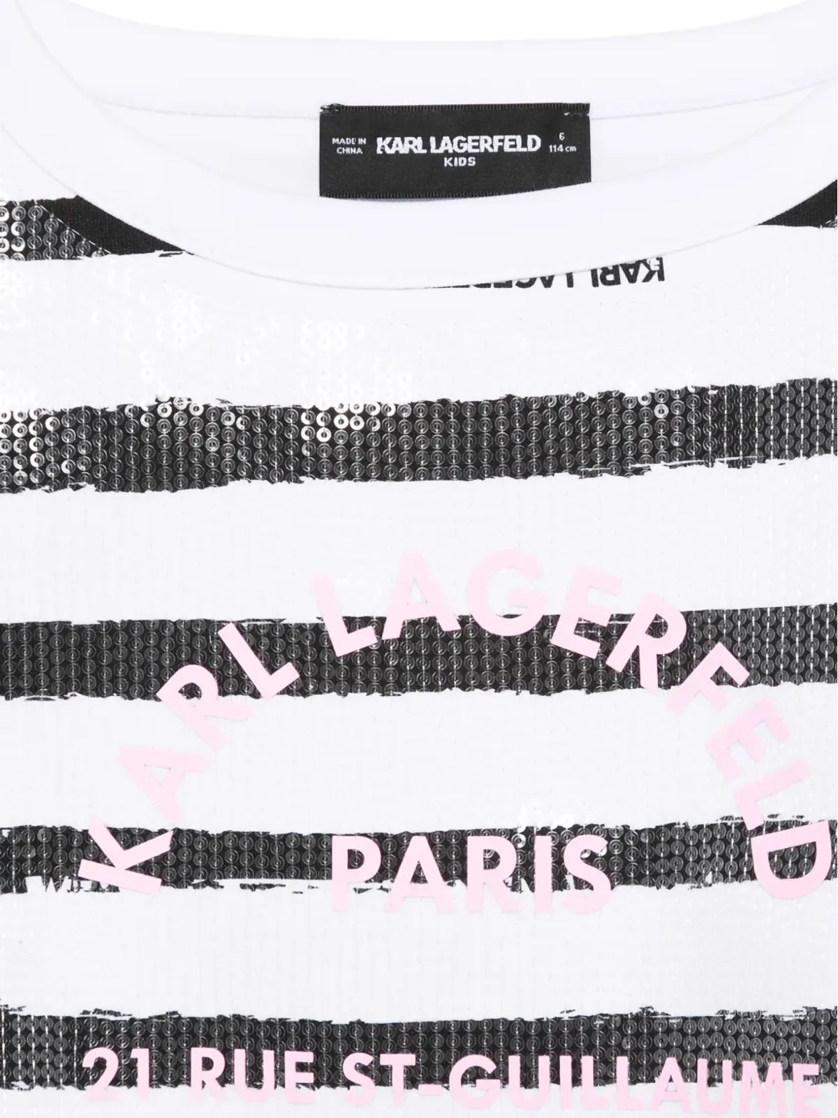 Karl Lagerfeld Kids ストライプ柄のスパンコール付きスウェットシャツ - 画像3
