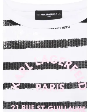 Karl Lagerfeld Kids ストライプ柄のスパンコール付きスウェットシャツ - サムネイル3
