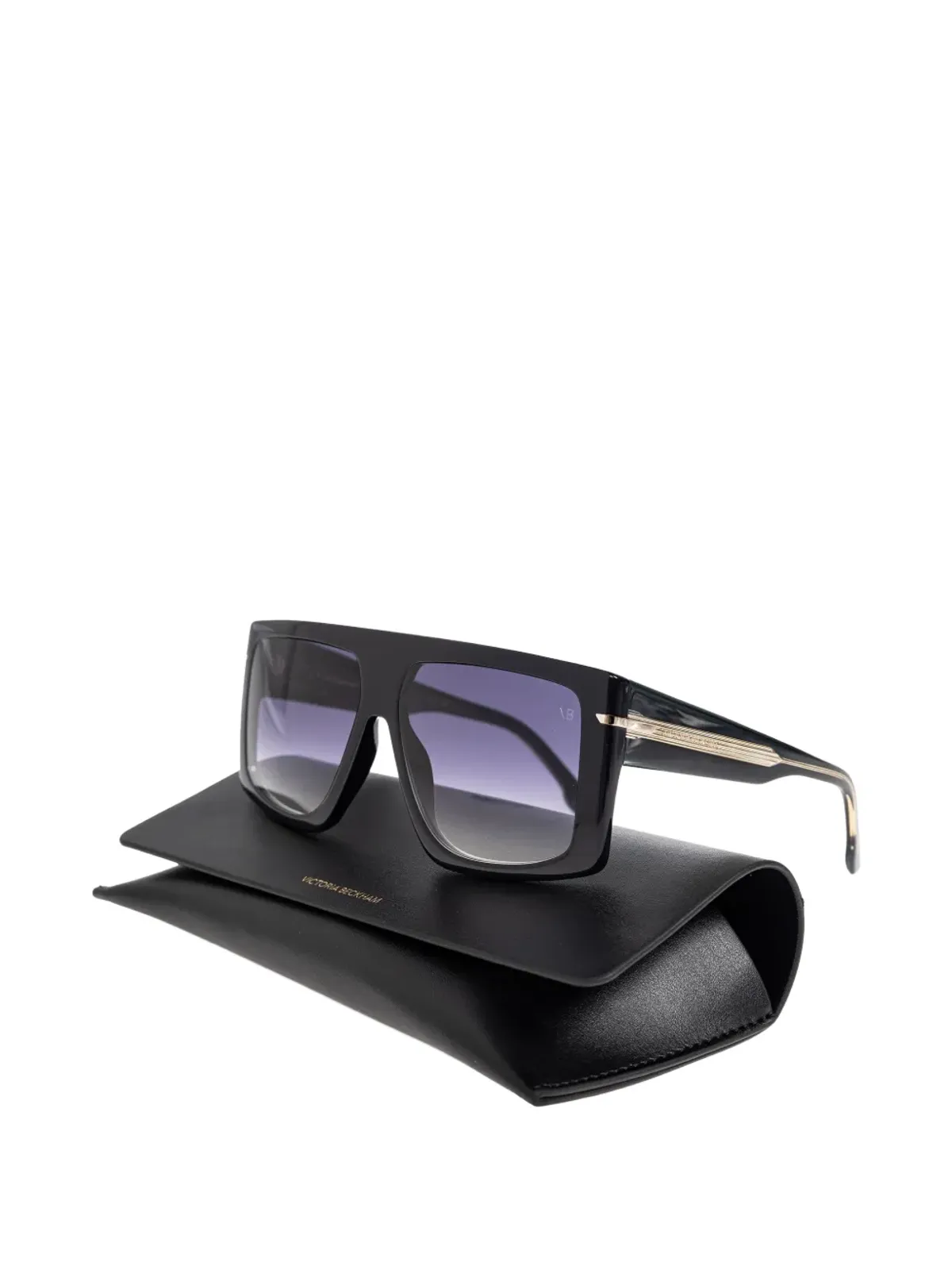 Victoria Beckham Eyewear VB 7000 幾何学フレーム サングラス（ブラック） - 画像3