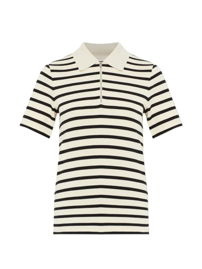 JIL SANDER+ JIL SANDER+ ストライプ柄ジップアップポロトップの商品画像