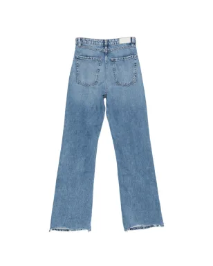 ICON DENIM 生デニム裾切りっぱなしストレートジーンズ ブルー - サムネイル2