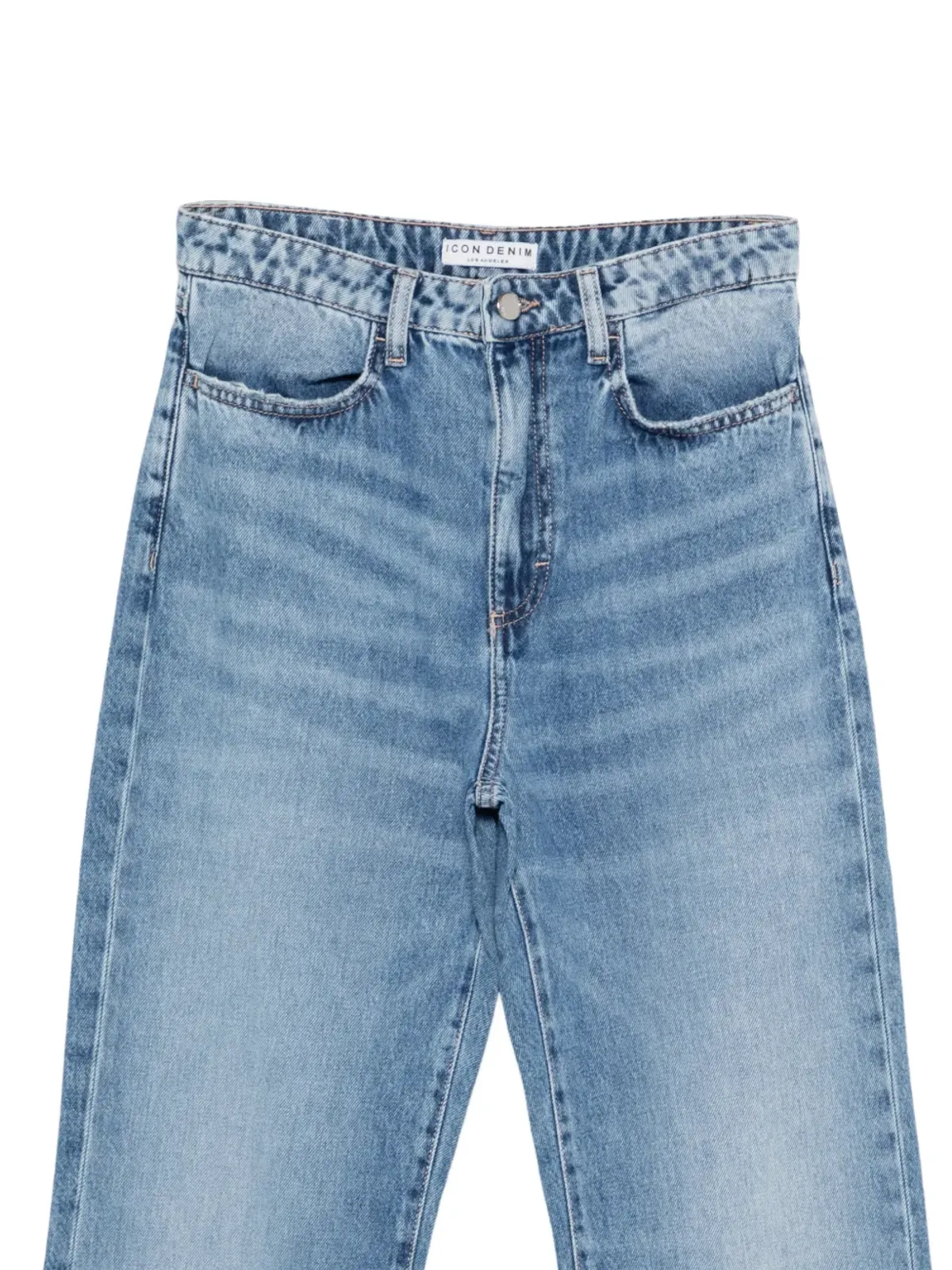 ICON DENIM 生デニム裾切りっぱなしストレートジーンズ ブルー - 画像3