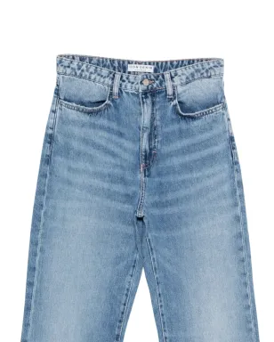 ICON DENIM 生デニム裾切りっぱなしストレートジーンズ ブルー - サムネイル3