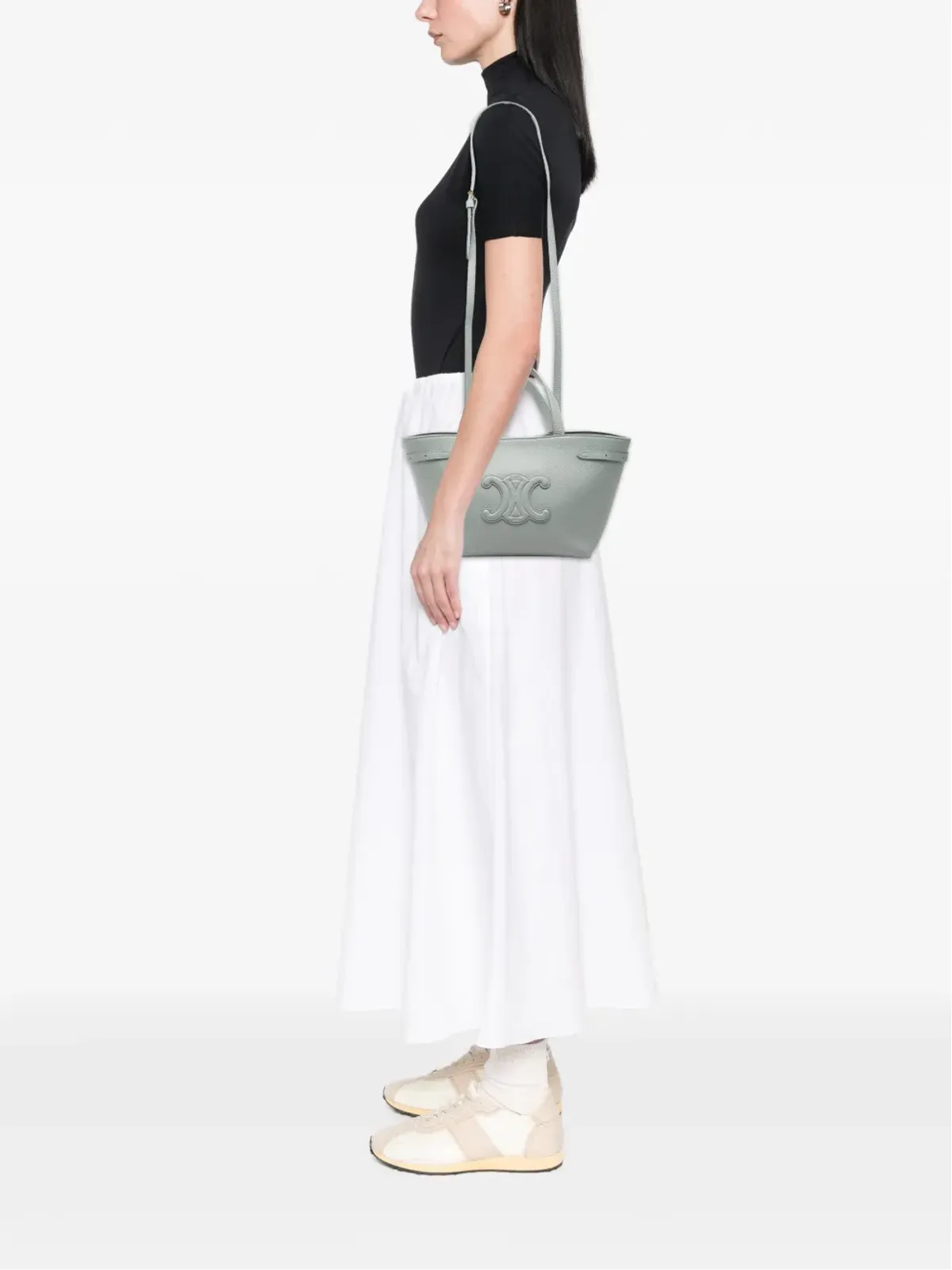 Celine Pre-Owned 2024 ミニ グレインド カーフスキン Triomphe Cabas Anais トート/サッチェル - グレー - 画像2