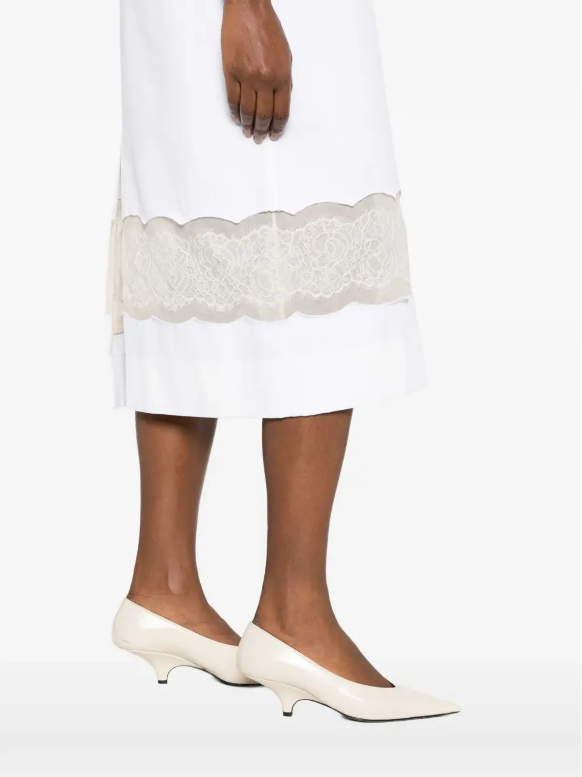 Carven Vネックレースミディドレス - 画像5