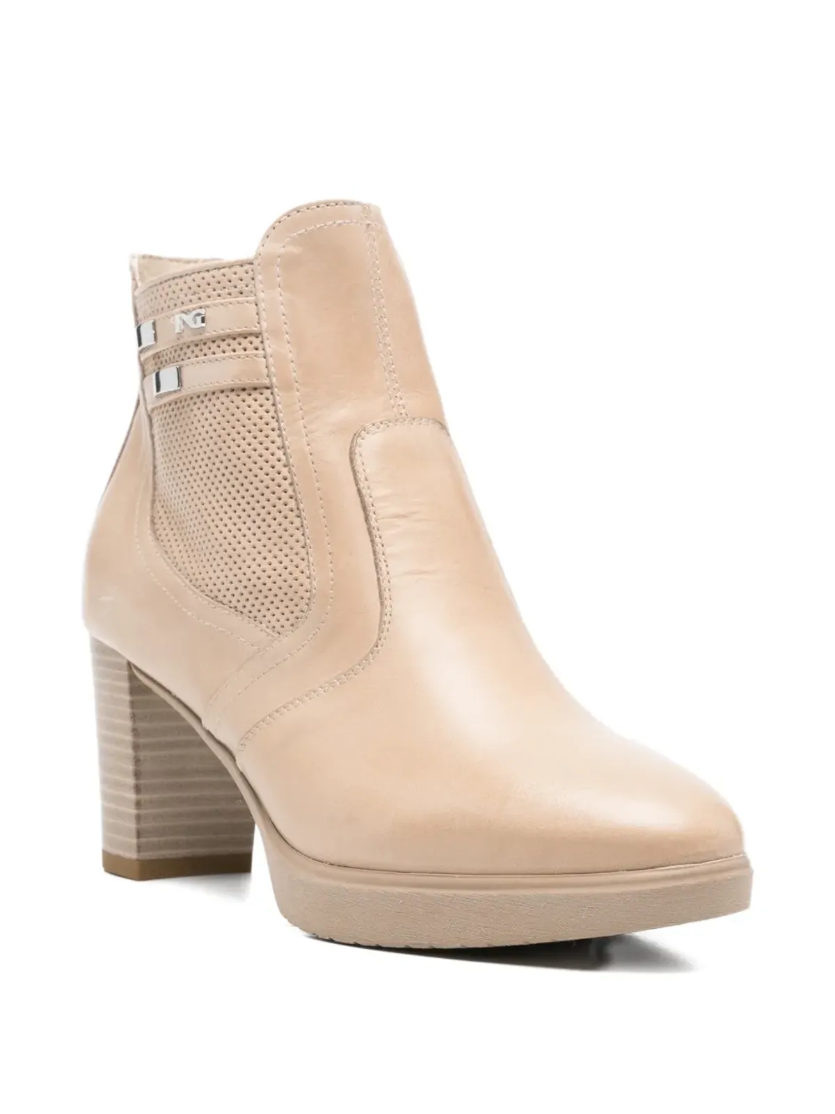 NERO GIARDINI perforated strap boots - Neutrals - 画像2