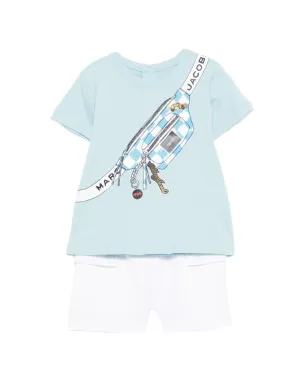 Marc Jacobs Kids 白いショートセット - ブルー - サムネイル1