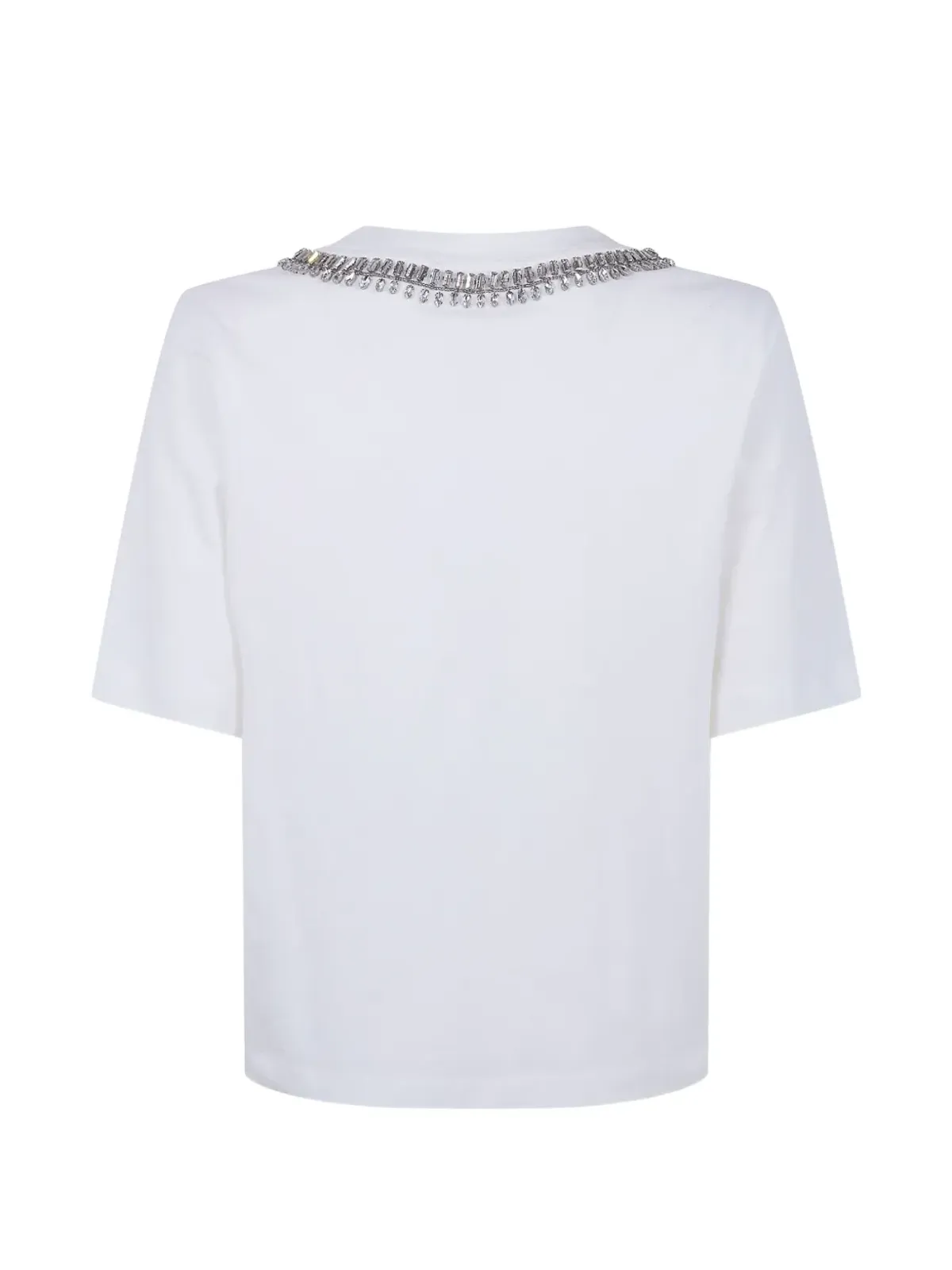 Seventy 装飾入りクルーネックTシャツ（ホワイト）」 - 画像2