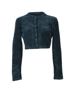 Alaïa Pre-Owned ボタン付きグリッター クロップドカーディガン - サムネイル1