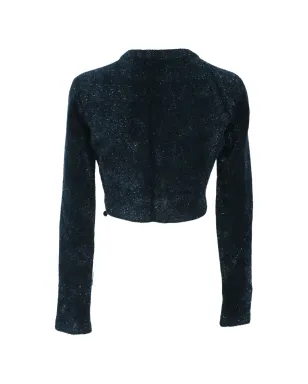 Alaïa Pre-Owned ボタン付きグリッター クロップドカーディガン - サムネイル2