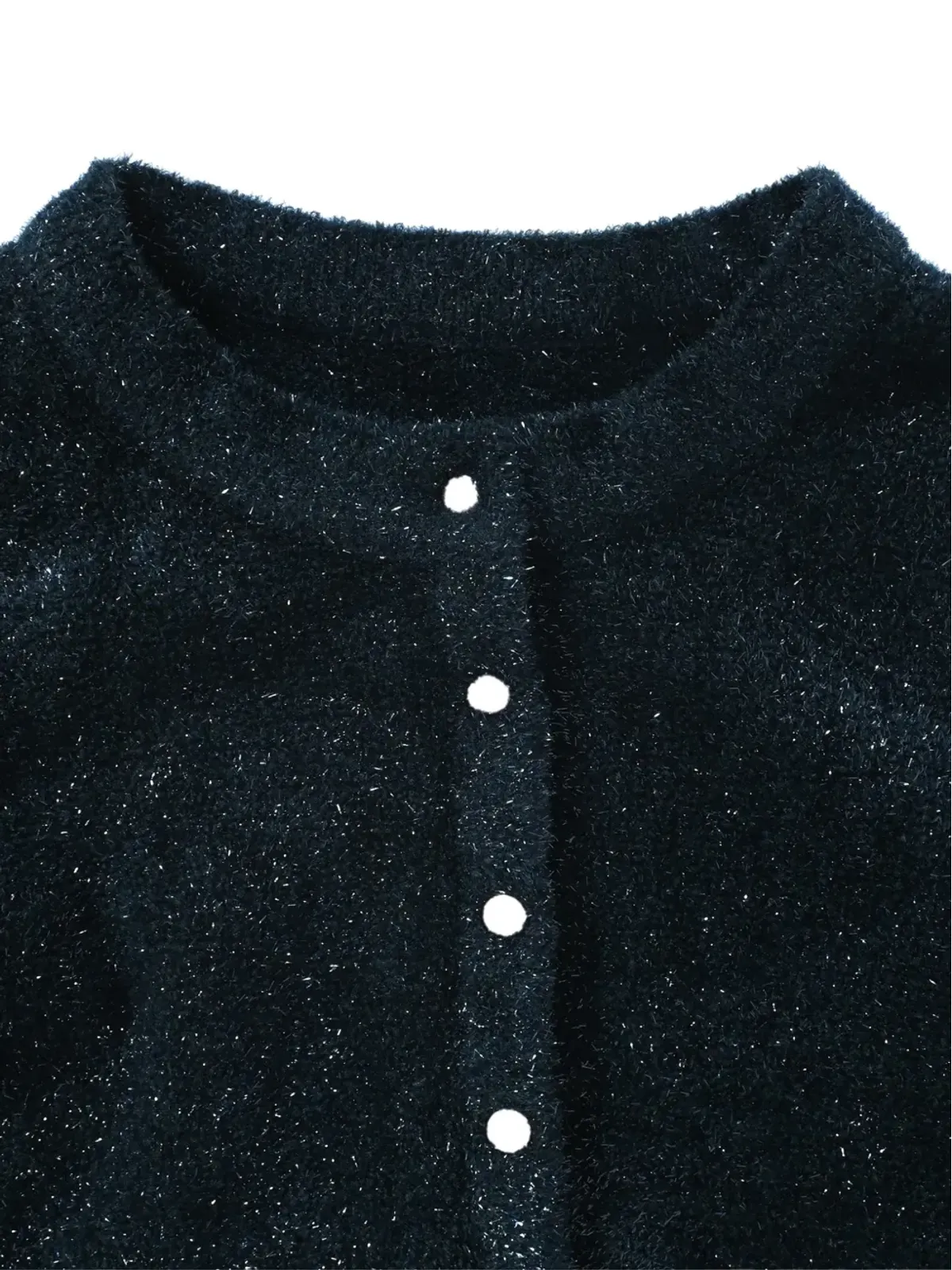 Alaïa Pre-Owned ボタン付きグリッター クロップドカーディガン - 画像4