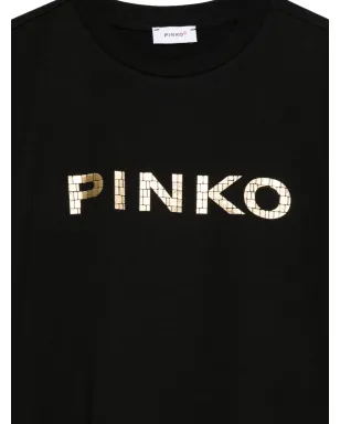Pinko Kids ショートスリーブ ロゴTシャツ - ブラック - サムネイル3