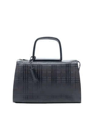 Burberry Pre-Owned ハウスチェック エンボスレザー ハンドバッグ ブルー - サムネイル1