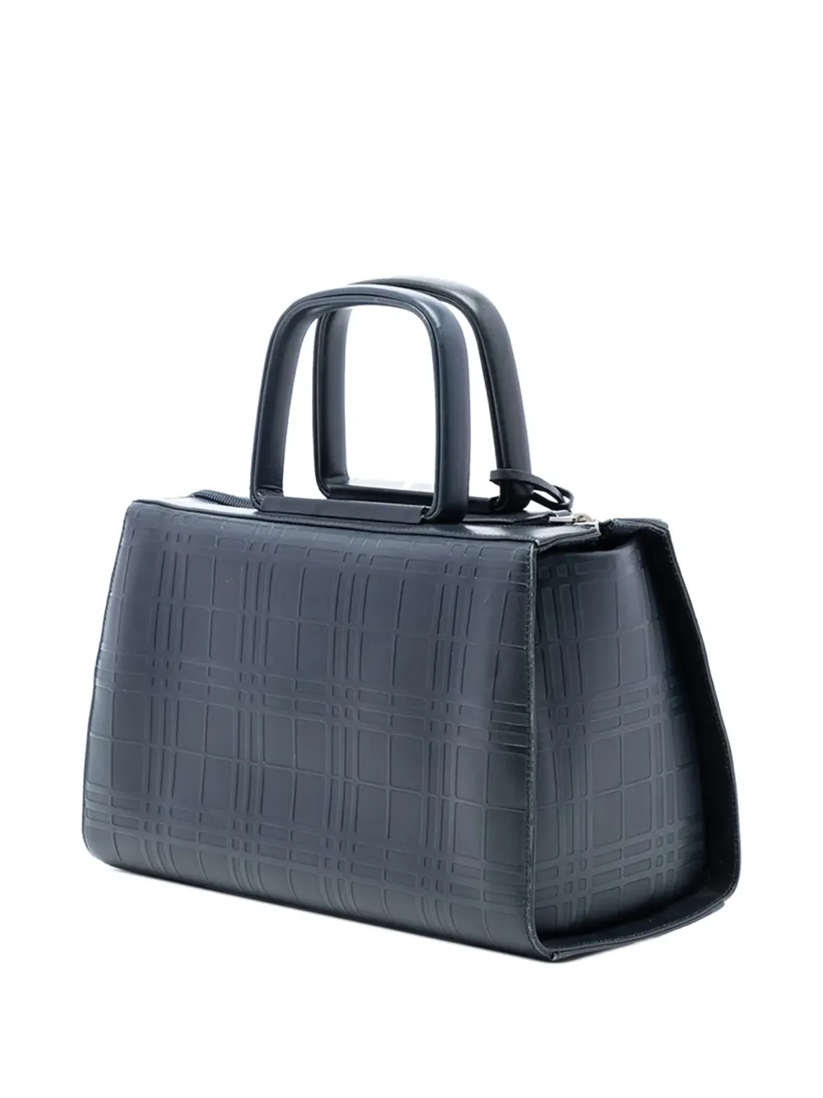 Burberry Pre-Owned ハウスチェック エンボスレザー ハンドバッグ ブルー - 画像3
