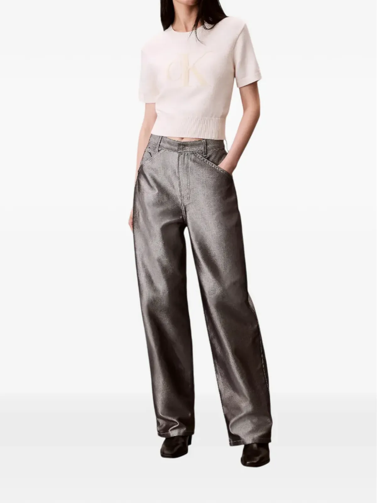 Calvin Klein ロゴ刺繍入りTシャツ - 画像2