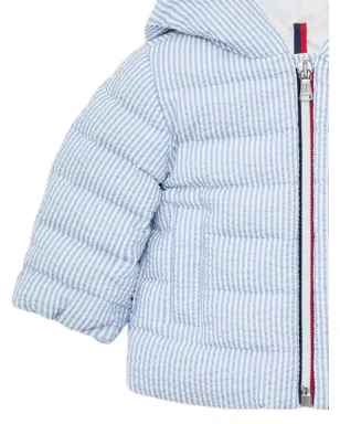 Moncler Enfant Haluk Seersucker hooded down jacket - Blue - サムネイル2