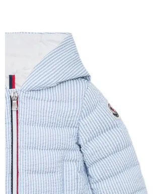 Moncler Enfant Haluk Seersucker hooded down jacket - Blue - サムネイル3