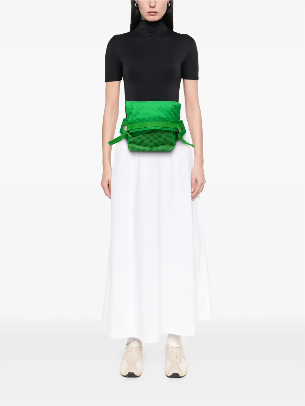 Bottega Veneta ビンテージ ナイロン＆メッシュ イントレチャート ベルトバッグ - 画像2