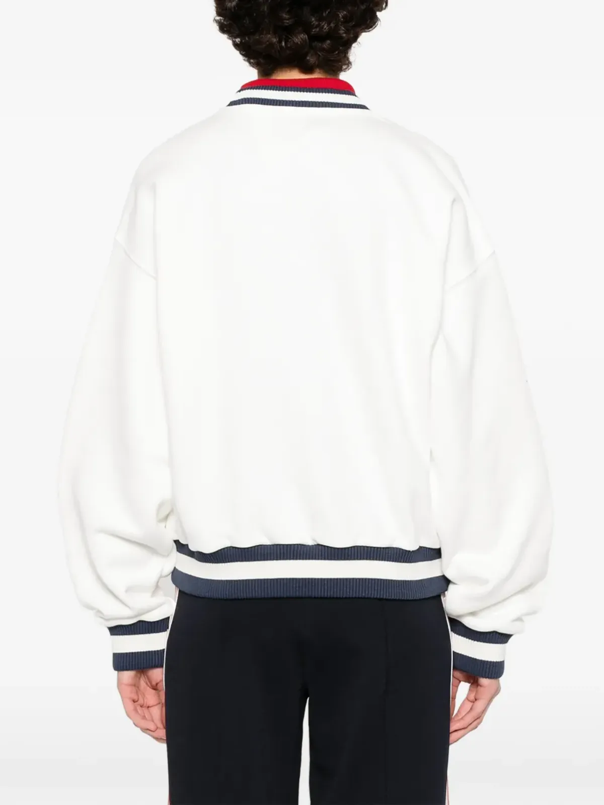 Autry pearl-embellished stripe sweatshirt - White - 画像4