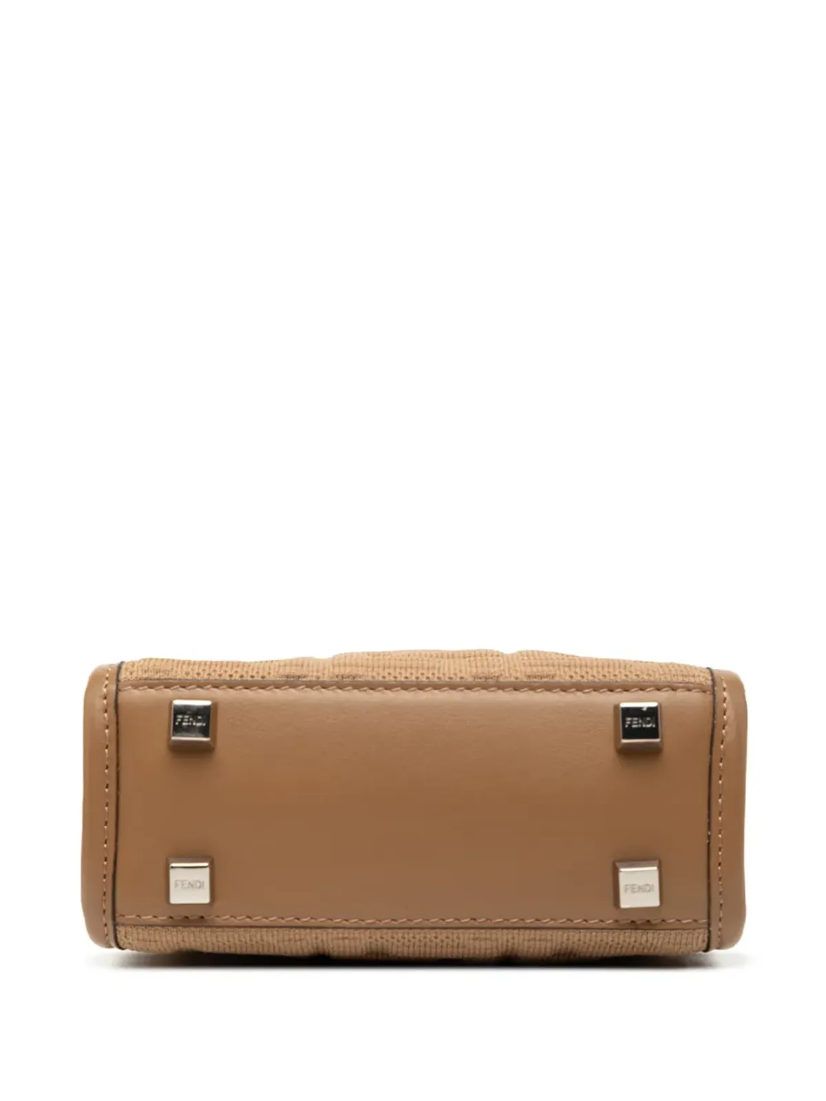 Fendi Vintage 2010-2025 Mini Zucca Embossed Technical Fabric Sunshine Shopper Tote satchel - Brown - 画像4