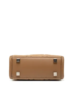Fendi Vintage 2010-2025 Mini Zucca Embossed Technical Fabric Sunshine Shopper Tote satchel - Brown - サムネイル4