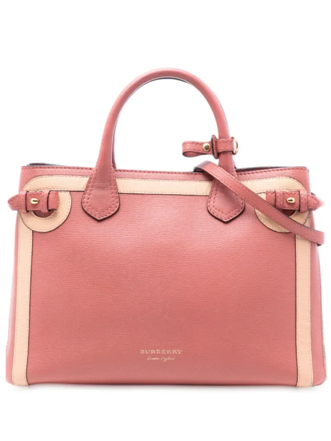 Burberry Pre-Owned Burberry Pre-Owned レザーとハウスチェックのバナー サッチェルの商品画像
