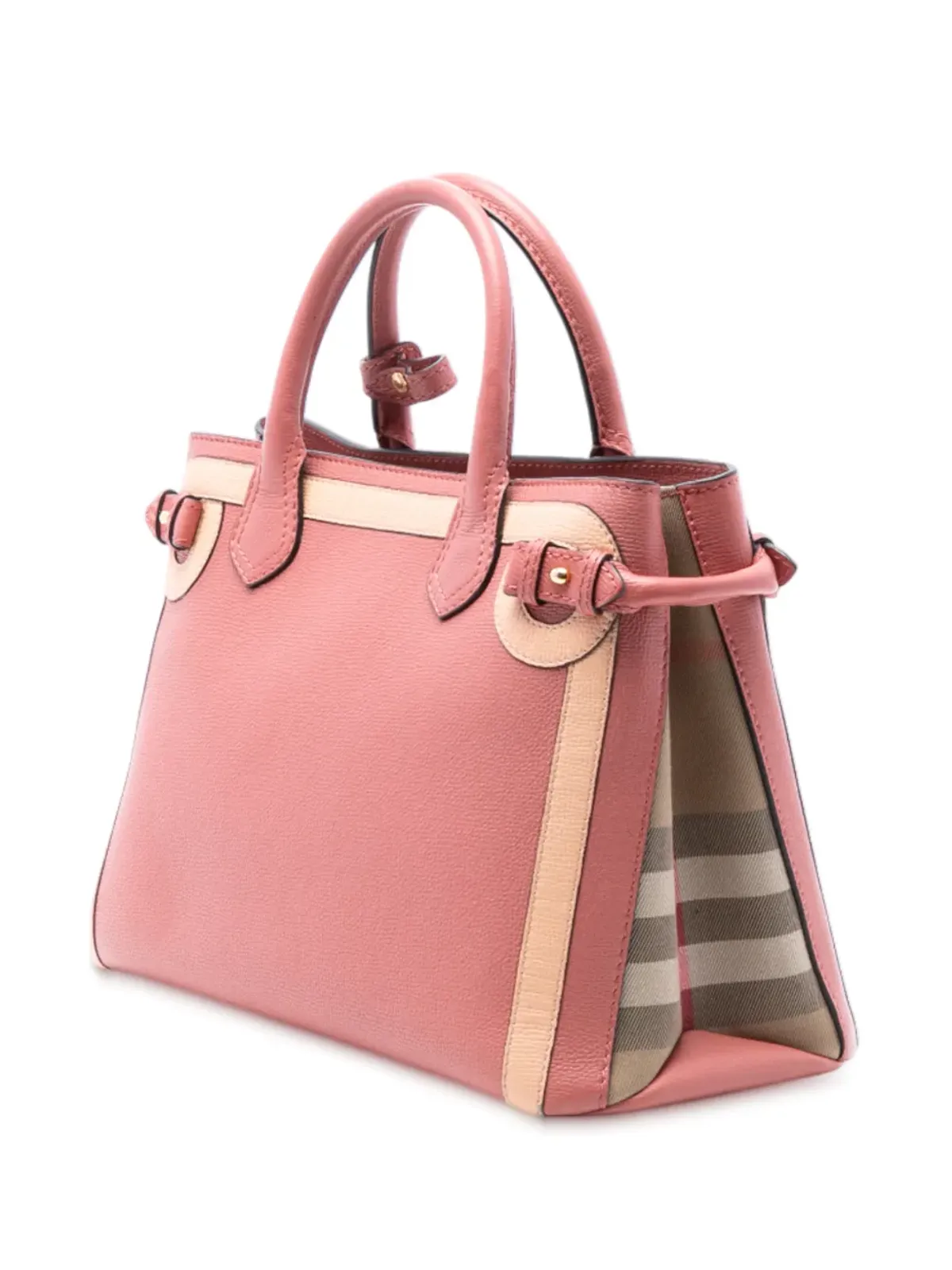 Burberry Pre-Owned レザーとハウスチェックのバナー サッチェル - 画像3