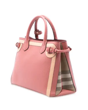 Burberry Pre-Owned レザーとハウスチェックのバナー サッチェル - サムネイル3