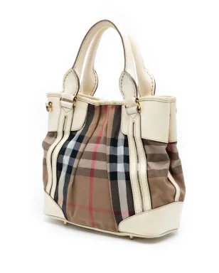 Burberry Vintage ハウスチェック キャンバスとレザー ブライドル・ホイップステッチ サッチェル - サムネイル3