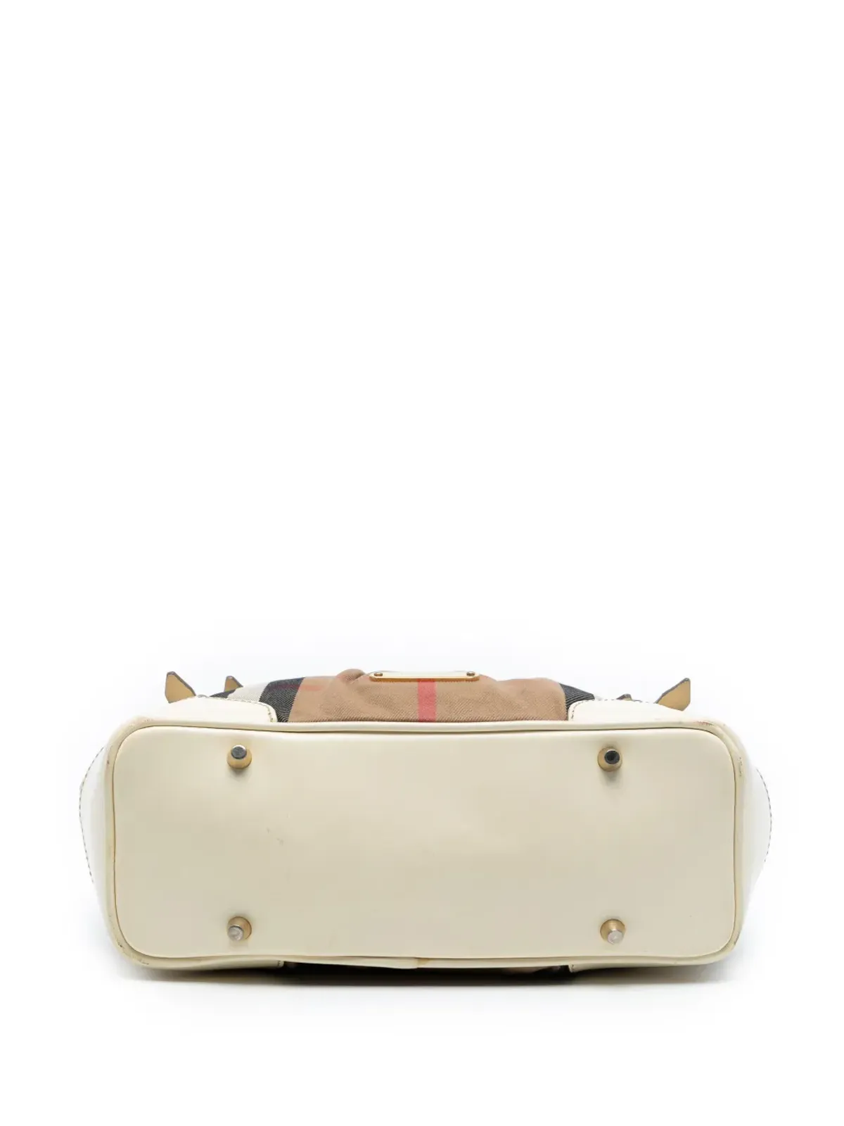 Burberry Vintage ハウスチェック キャンバスとレザー ブライドル・ホイップステッチ サッチェル - 画像4